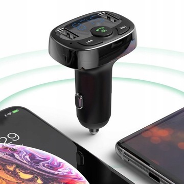 BASEUS TRANSMITER ŁADOWARKA 2xUSB FM BLUETOOTH CZYTNIK KART MICRO SD MP3