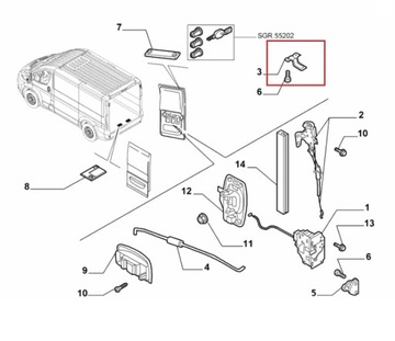 RYGIEL ZAMKA DRZWI JUMPER/DUCATO/BOXER