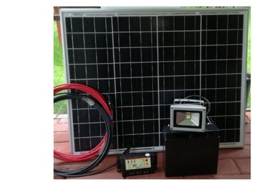 Panel Solarny Fotowoltaika Zestaw z światło LED