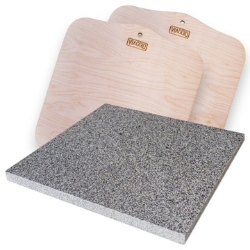 KAMIEŃ DO PIZZY 35x35 VIAGGIO + 2 ŁOPATKI + GRATIS