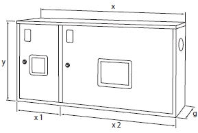 ЗАЩИТНЫЙ ШКАФ ДЛЯ ОГНЕТУШИТЕЛЕЙ И ГИДРАНТА 60х45х25