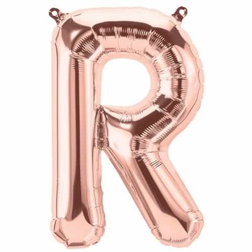 BALON FOLIOWY LITERKA R RÓŻOWE ZŁOTO 40 CM OD A-Z