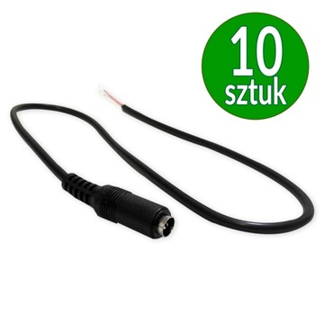 10x GNIAZDO DC 2,1/5,5 NA PRZEWODZIE 30cm