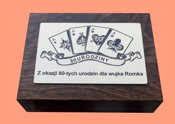 Коробка для карт + гравировка на латуни + карты