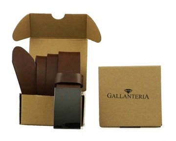 КОЖАНЫЙ РЕМЕНЬ ДЛЯ БРЮК 4 СМ КОРИЧНЕВЫЙ ЛИСТ 105