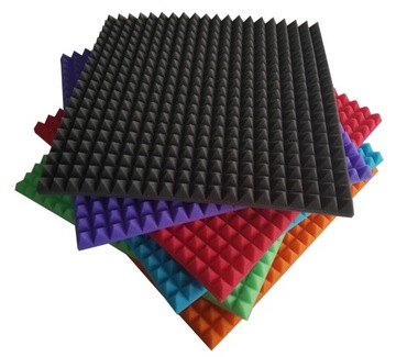 АКУСТИЧЕСКИЕ МАТОВЫЕ ПАНЕЛИ, ПЕНОВЫЕ ПИРАМИДЫ, 50X50X3см