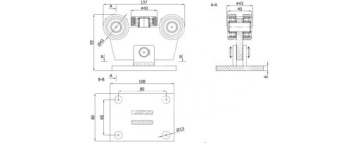 ТЕЛЕЖКА РОЛИКОВАЯ ДЛЯ ворот ПРОФИЛЬ 50х50 5М50