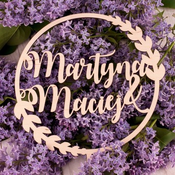 ТОПЕР ДЛЯ СВАДЕБНОГО ТОРТА, ИМЯ ИМЯ СВАДЬБА, КРУГ