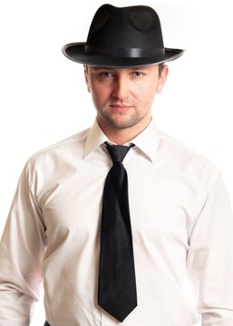 Czarny KRAWAT Gangstera Blues Brothers Lata 20' 50