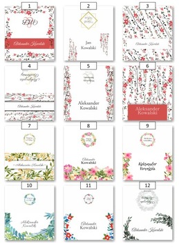 WINIETKI WIZYTÓWKI WESELNE NA STÓŁ rustykalne