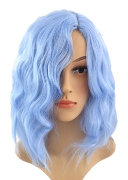 PERUKA COSPLAY 40 CM BOB GLAM ROCK JASNY NIEBIESKI