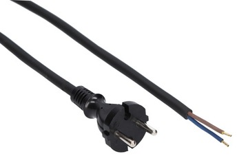 Przewód Kabel z wtyczką prostą Guma H05RR-F 2x1 2m
