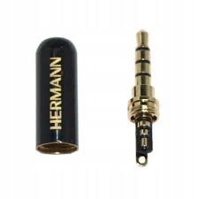 mini Jack 3.5mm 4pin wtyk na kabel czarny Hermann