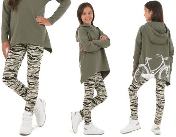 Legginsy wzorzyste getry NADRUKI - 164 KROPEK 003