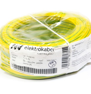 100m Przewód jednożyłowy kabel 1x0,75 linka LGY 1 x 0,75mm żółtozielona