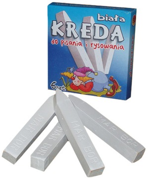 Kreda szkolna biała niebrudząca 6 sztuk B2