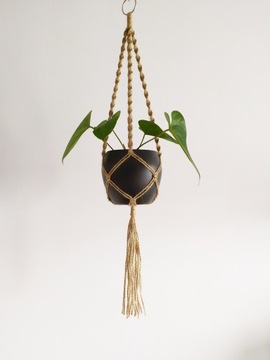 Подвесная подставка для цветов макраме, макраме для цветов - джут