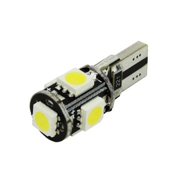 СВЕТОДИОДНАЯ ЛАМПОЧКА 5 SMD 5050 W5W T10 CANBUS ПАРКОВОЧНАЯ ФОНА