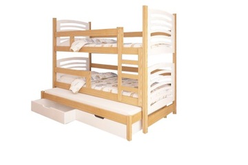 ОЛЕК 3-местная двухъярусная кровать 180x75 МАТРАС