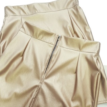 Юбка-карандаш с завышенной талией, экокожа, 50 см, размер 36.