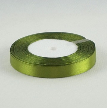 Taśma atłasowa 12mm/32m CIEMNA OLIWKOWA