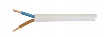 Kabel OMY okrągły giętki linka 2x0,75mm2 BIAŁY