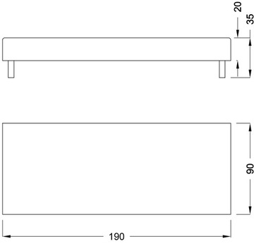 ГОСТИНИЧНАЯ КРОВАТЬ С МЯГКОЙ ОБИВКОЙ LUXOR 20 - 90x190