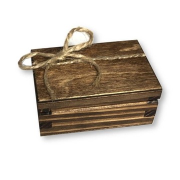 PUDEŁKO NA OBRĄCZKI DREWNIANE RUSTYKALNE MECH