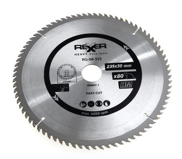 ЦИРКУЛЯРНАЯ ПИЛА ДЛЯ ДЕРЕВА 235Х30 ММ 80 ЗУБЦИЙ HM