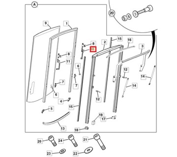 РУЧКА ЗАДНЕГО ОКНА ЛЕВАЯ JCB 3CX 4CX 331/28233