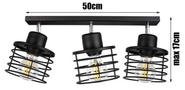 LAMPA SUFITOWA PLAFON ŻYRANDOL EDISON LOFT LED