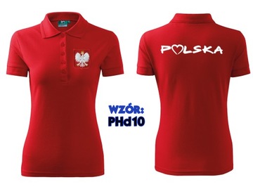 Футболка-поло женская FAN POLAND EAGLE, вышивка S