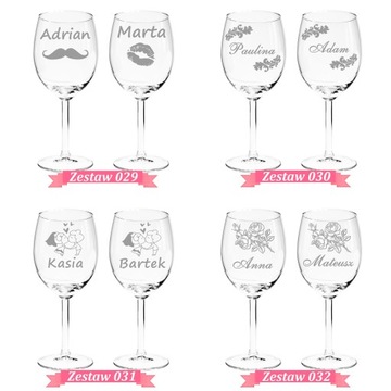 Бокалы для вина с гравировкой сердца День святого Валентина любовь