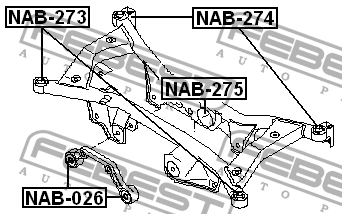 NISSAN X-TRAIL 00-06 SILENTBLOK NOSNÍKU SÁNĚK NÁPRAVA ZADNÍ