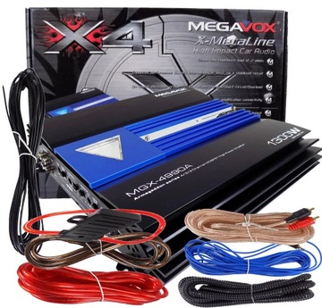 MEGAVOX WZMACNIACZ SAMOCHODOWY 1300W MOSFET KABLE