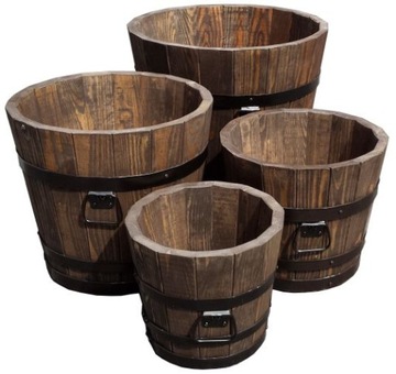 Большой садовый вазон, деревянный вазон Д35Х31