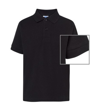 JHK POLO DZIECIĘCE KOSZULKA POLÓWKA CZARNA 3/4 LAT