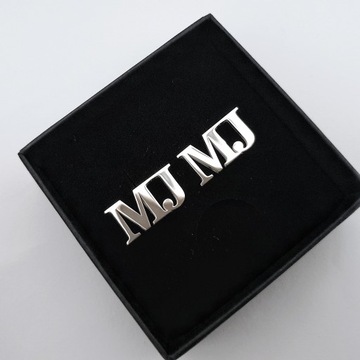 Запонки с инициалами - серебро 925 пробы