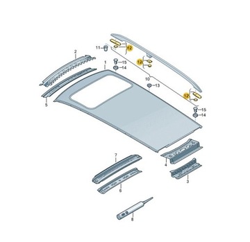 PRAVÉ TĚSNĚNÍ STŘEŠNÍ NOSIČ SEAT EXEO 8E9860152 ORIGINÁLNÍ