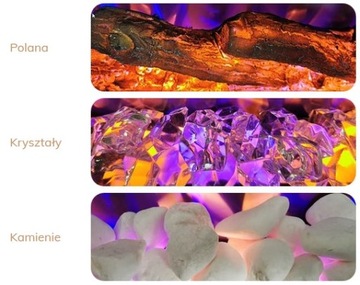 Настенный электрический камин Majestic 60 с черной светодиодной подсветкой