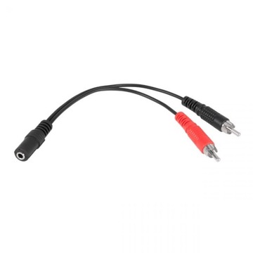 Kabel gniazdo jack 3.5 mm - 2 x wtyk RCA - 20cm