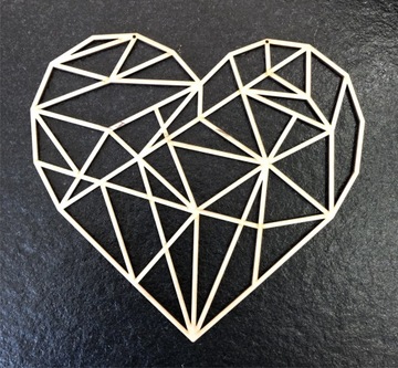 Деревянное украшение АЛМАЗНОЕ сердце HEART DECOR