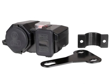 Зарядное устройство для мотоцикла, прикуриватель, 2xUSB, Вольтметр