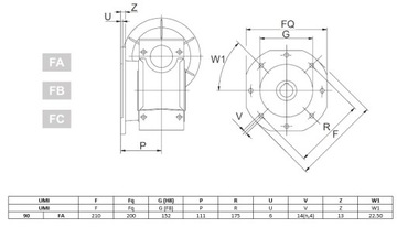 Мотор-редуктор STM UMI 90 / червячный редуктор