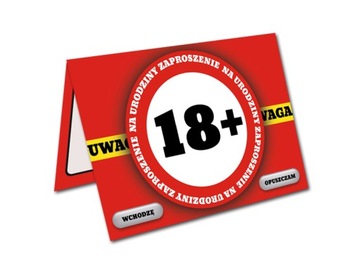 ZAPROSZENIE 18 URODZINY OSIEMNASTKA ZAKAZ UWAGA
