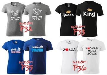 ЖЕНСКАЯ M МУЖСКАЯ L ДВЕ ФУТБОЛКИ ДЛЯ ПАР НА ДЕНЬ ВАЛЕНТИНА