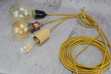 золото блестящий плетеный кабель PRL лампа кабель паук ручной работы DIY