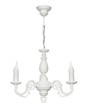 Stylowa 3-płomienna biała lampa do sypialni VIOLA żyrandol do pokoju
