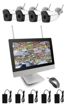 Частный IP-МОНИТОРИНГ WIFI 4 КАМЕРЫ 5 Мп ЖК-дисплей 1 ТБ