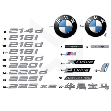 BMW ZNAK ZNAKY VÍKO KUFRU ZADNÍ F22 F45 F46 220I !